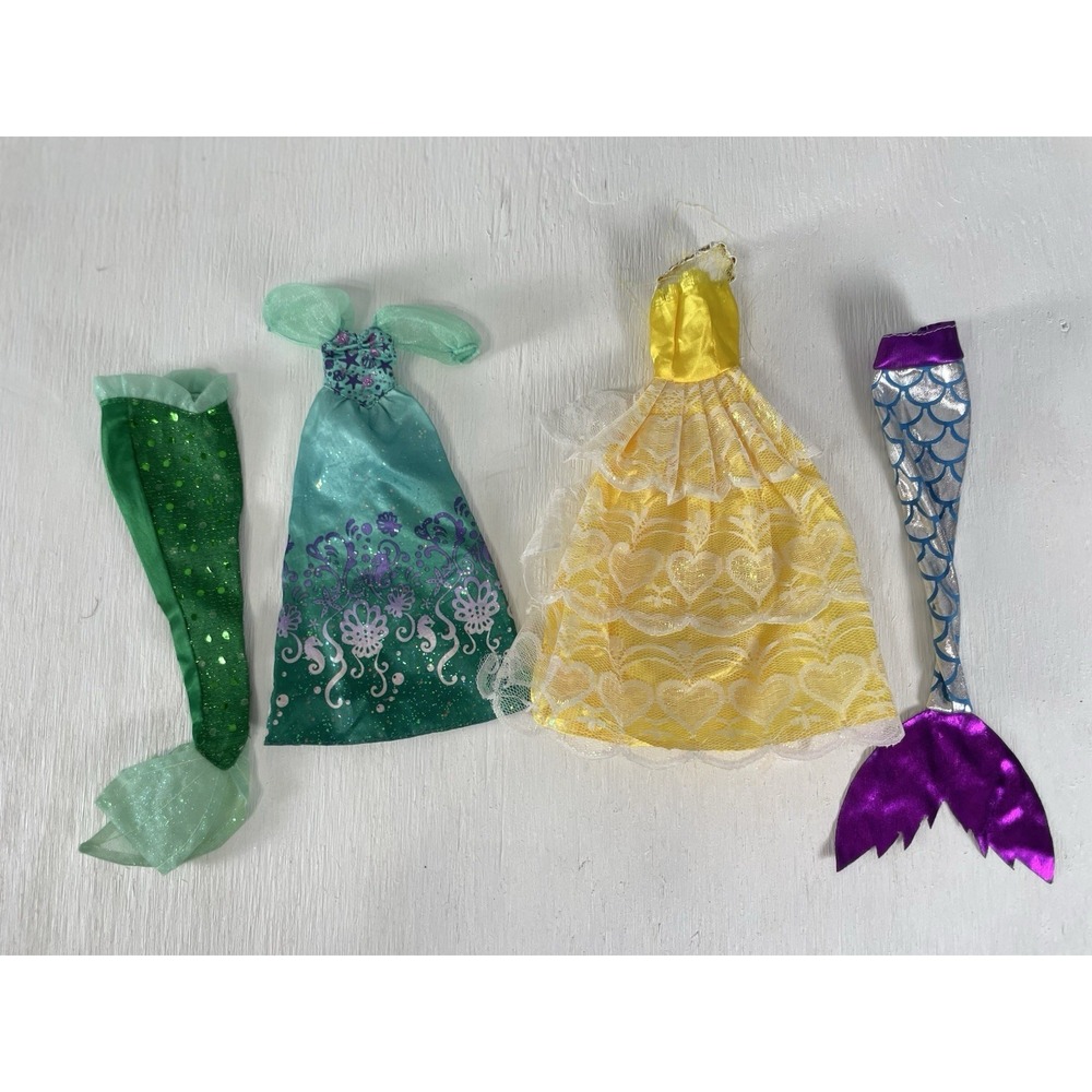 Barbie‎ mermaid dolls Princess Clothes 4 Items Belle Ariel Mattel Classic